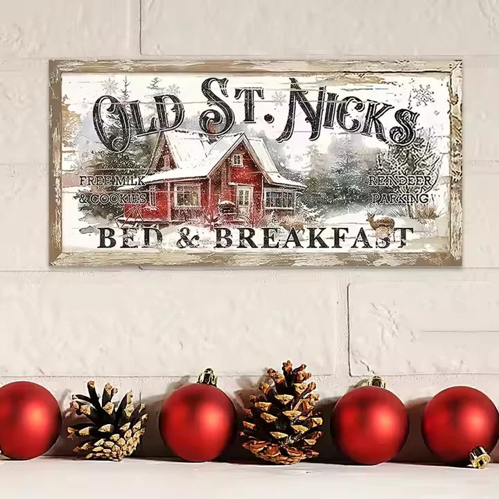 American Retro New Christmas Holiday Party Atmosphere Decoration Props Wall Hanging Wooden Sign