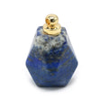 HZ Natural Gemstone Small Women Lapis Lazuli Faceted Essential Oil Bottle Charms Perfume Bottle Pendant Necklace