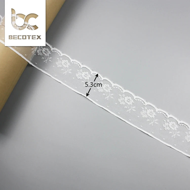 2026 Wholesale Factory Directly Custom Nylon Trim Elastic Floral Lace Trims