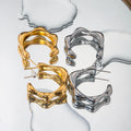 C-Shape Hoop Earrings New Design Trendy 18K PVD Gold Plated Stainless Steel Letter for Women R.GEM.  Jewelry