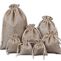 Wholesale Premium Drawstring Burlap Bags Custom Logo Small Natural Jute Sack Pouch Reusable Letter for Coffee Gift Packaging