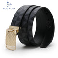 Blu Flut Top Luxury Quality  Leather Waist Belt Gold Color Buckle Men's Leather Belt Unisex Fashion Belts for Jean