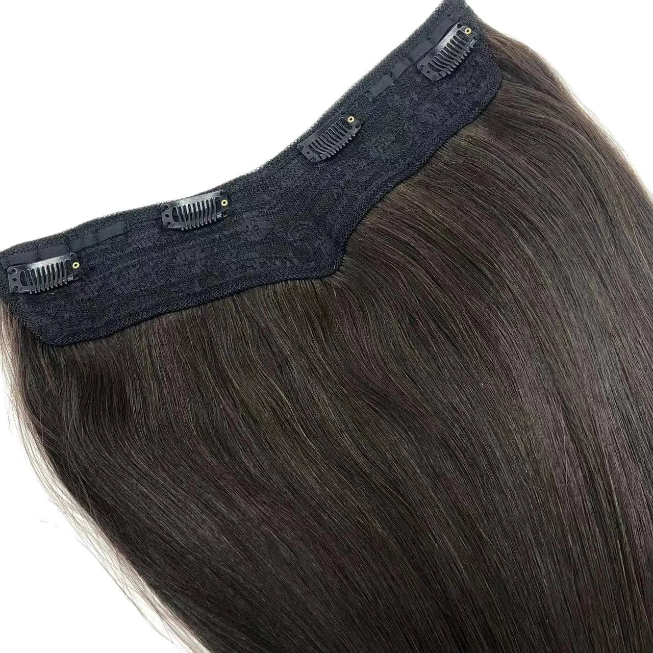 Wholesale 100 Human Hair Customized Only Indian Remy Hair Clip in Hair Extension with Adjustable String for Women