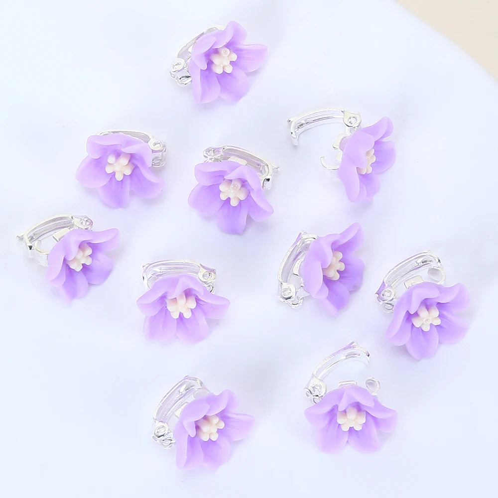 CN 10Pcs/set Mini Plastic Flower Hair Clip Fashion Candy Color Flower Wedding Hair Claw for Women Girls