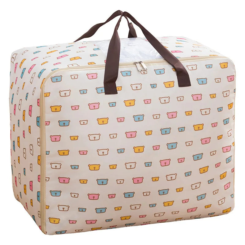 Good Selling Canvas Fabric Clothing Storage Box Rectangle Oxford Cloth for Quilt Organizer Bag Convenient Quit Storage Solution