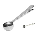 Custom Stainless Steel 15ml Gold Coffee Scoops Measuring Milk Matcha Metal Bean Spoon Powder With Bag Clip Kitchen Tools