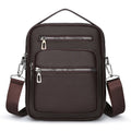 Fashion Men Business Shoulder Bag Large Capacity Multi Pocket Crossbody Bag Waterproof PU Leather Messenger Backpack