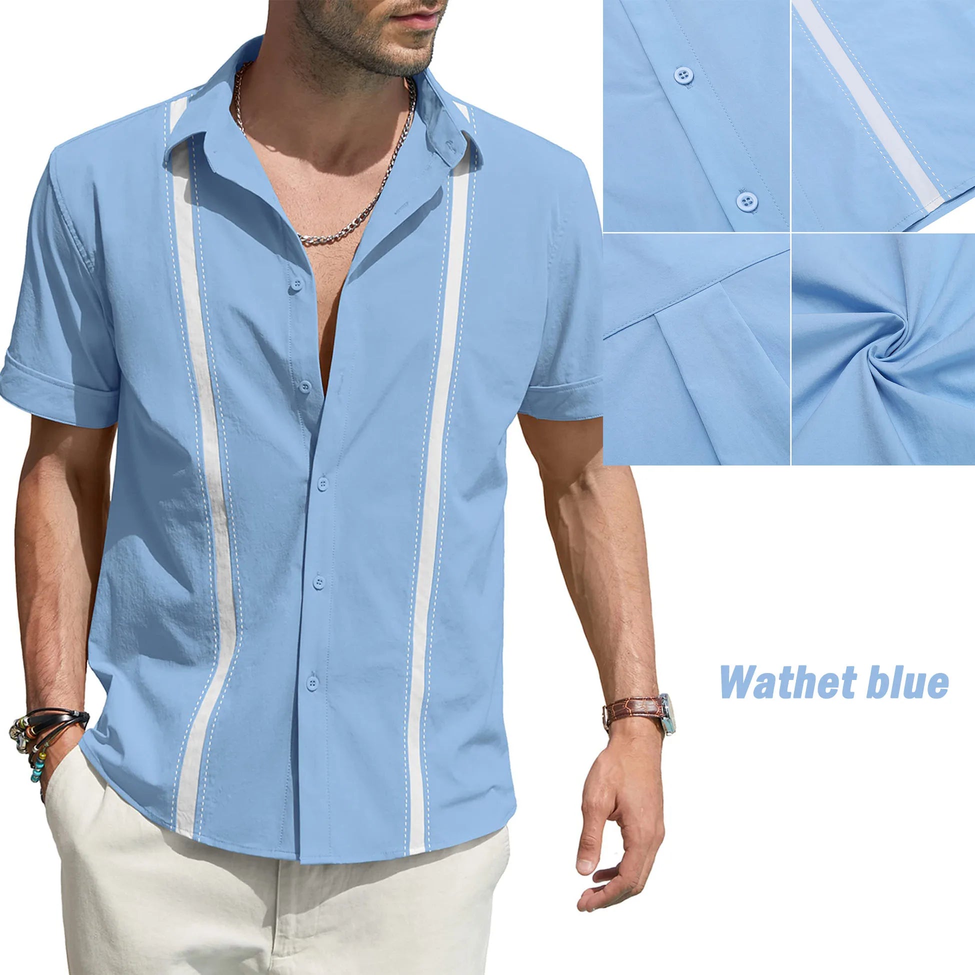 Shinesia Clothing's Custom Summer Casual Woven Poplin Shirt High Quality Short Sleeves Embroidered Men's 100% Cotton Shirt