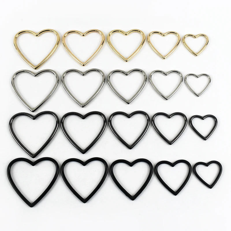 Deepeel BF379 15-40mm Alloy Heart O D Ring Buckles Women's Adjustment Belt Buckle Dress Decoration Hardware Bag Accessories