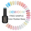 High Quality UV/LED Coat Rubber Base Coat Gel Polish for Nails Salon Color Rubber Base Coat Free Samples