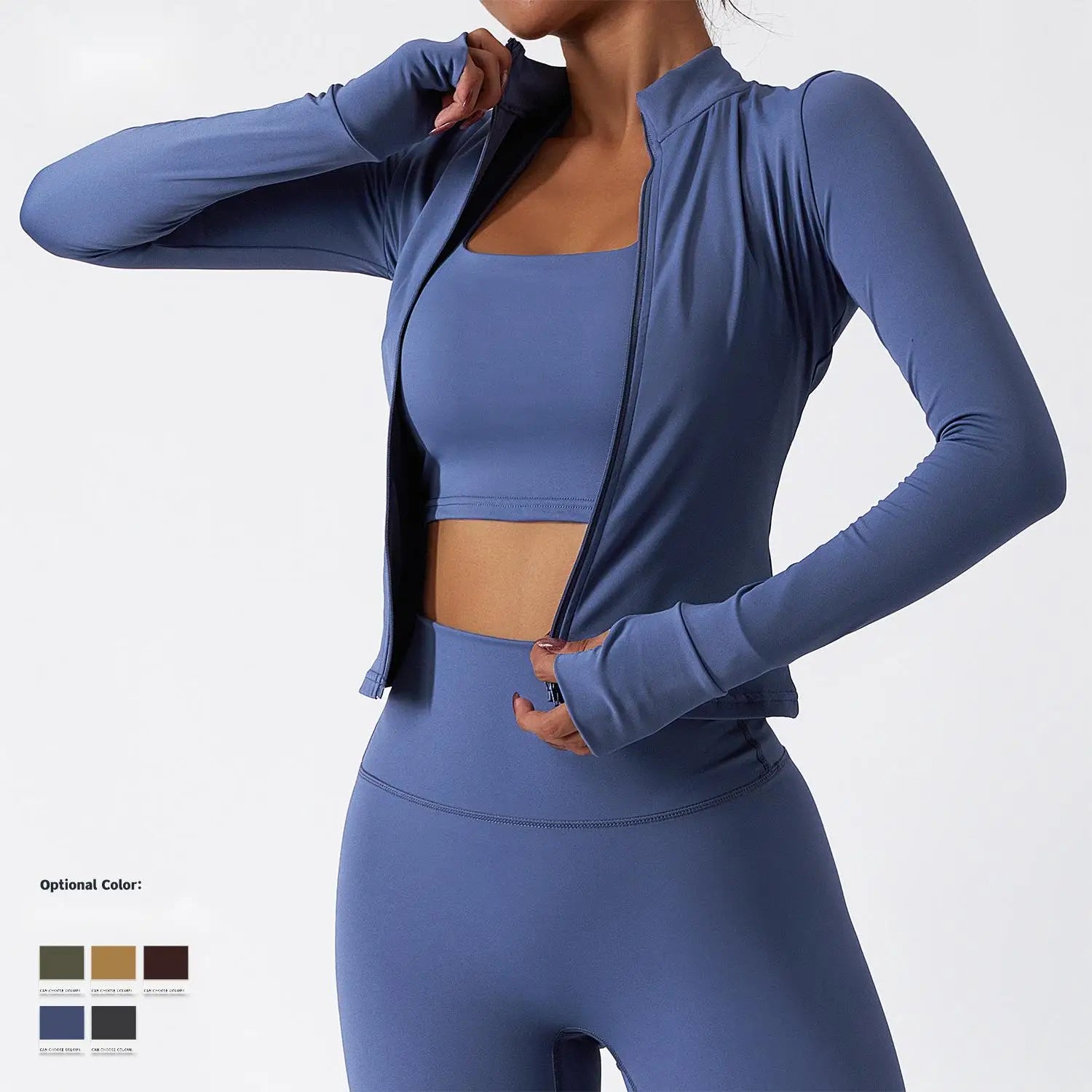 Breathable Fast Drying Long Sleeve Yoga Clothes Fitness Coat Zippered Workout Tops Training Tight Running Women Yoga Top