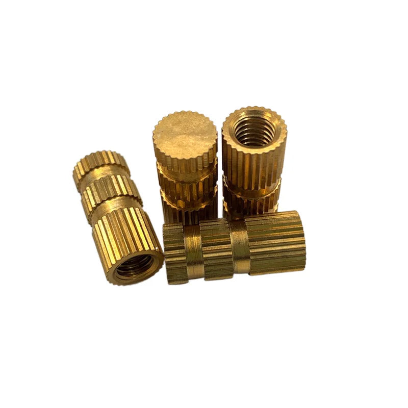 One-Stop CNC Machining Custom Brass & Stainless Steel M2-M6 Insert Nuts Knurled Threaded for 3D Printing & Injection Molding