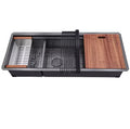 European Style Restaurant Handmade Undermount Workstation Brushed Two Bowls Kitchen Sinks Stainless Steel with Strainer