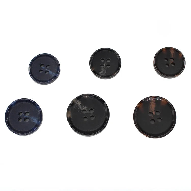 Logo Customized Stock Sewing Plastic Resin Button Wind Coats Sweater Woolen Cardigan Black Horn Coat Button