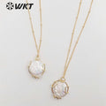 WT-JN233 Wholesale Newest Fashion Round Claw Setting Freshwater Pearl Necklace Gorgeous Coine Pearl Necklace