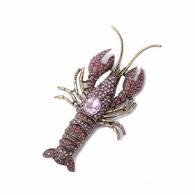 MT042312 Fashion Rhinestones Lobster Brooch Women Crystal Brooch Jewelry