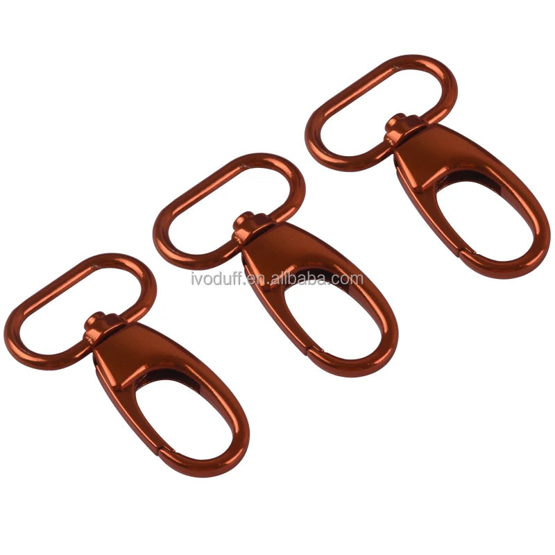Factory New Orange Colors 25mm Dog Hook Buckles Metal Swivel Snap Hooks for Handbags