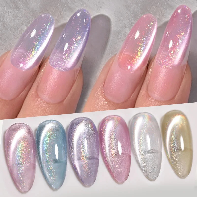 BORN PRETTY TPO Free Cat Eye Gel Color 10ml Rainbow Glass Bead Crystal Cateye Nail Polish Soak Off Resin Uv Gel Polish With logo