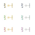 925 Sterling Silver Crown Earrings with Zircon Stud Gold & Rhodium Plated Cute Design for Women's Wedding Engagement or Party