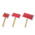 Bamboo Wood Self-Cleaning Slicker Dog Brush Deshedding Pet Grooming Brush for Dogs and Cats