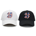 Wholesale American Great Again President Election Hats Black White Hat USA Election Embroidered Logo 45 47 Baseball Sports Cap