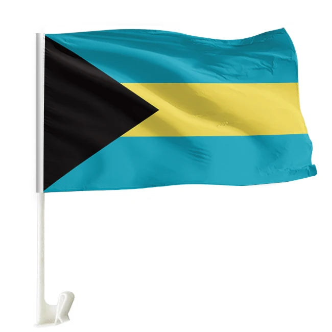 Promotion Custom Bahamas Car Window Flags 100% Polyester with Brackets Customizable Car Flags