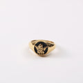 Joolim High End 18K Gold Plated Black Angel Stamp Rings for Women Finger Ring Wholesale