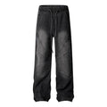 Baggy Jeans Men Spring and Autumn American High Street Retro Washed Drawstring Cowboy Fabric Women Jeans Pants