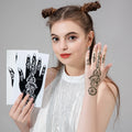 Custom Promotions Black Waterproof Art Classic Man Woman Beauty DIY One Hand India Henna Mehndi Fake Temporary Tattoo Stencils
