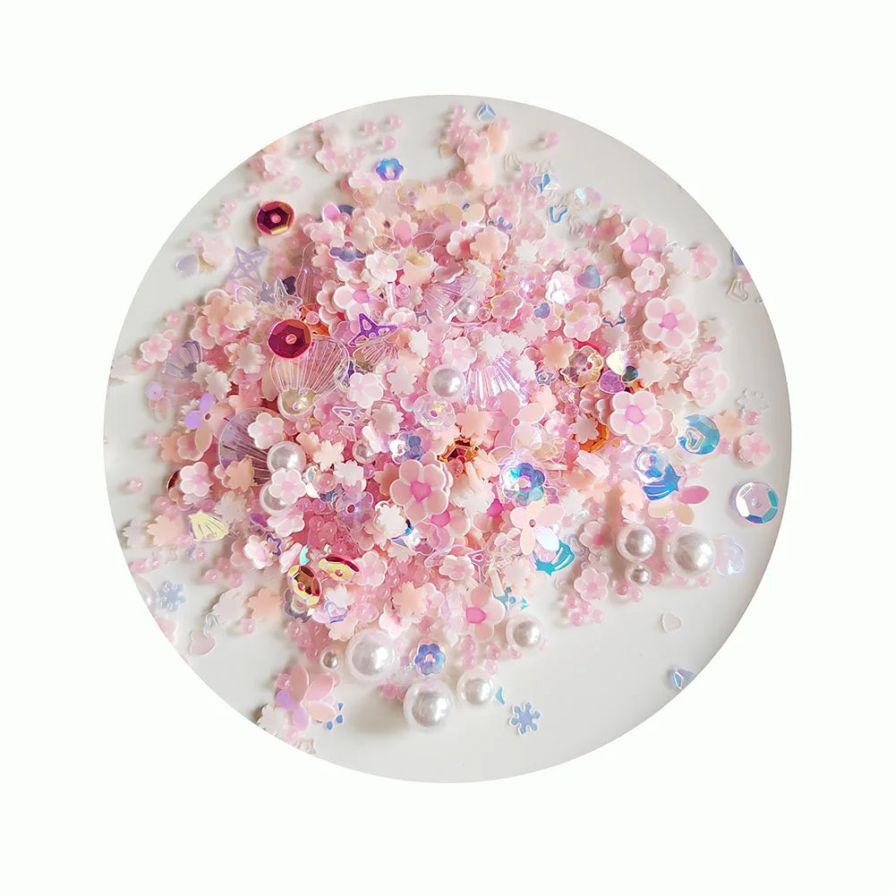 Daisy Flower Polymer Clay Slices Glitter Star Flowers Sequins Confetti Mix Acrylic Pearl Round Ball Beads Jewelry Making
