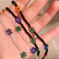 INS Flower Beads Choker Necklace Miyuki Beaded Crystal Statement Fashion Y2K Accessories Party Summer Holiday Girls Necklaces