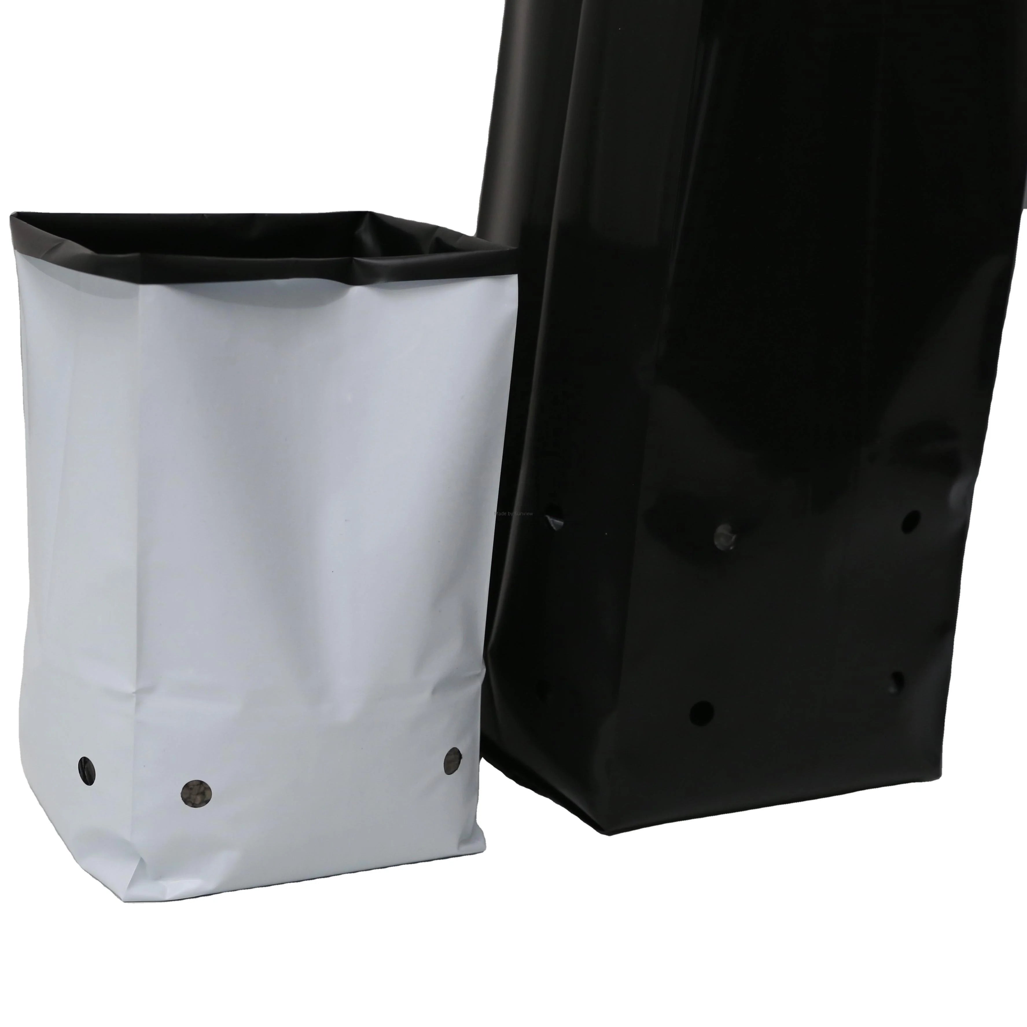 Manufacturer Wholesale 5 Gallon Heavy Duty Stand up Square Breathable Reusable PE Plastic Planting Seedling Bags