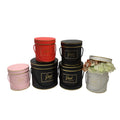 Spot Goods (custom Accepted)  Gold Stamping Round Set 3 Hold Bucket Round Flower Gift Box Round Flower Box with Hand Rope