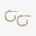 LOZRUNVE Hawaiian Jewelry Gold Vermeil Silver 925 Zirconia Full Pave CZ Square Hoop Earrings