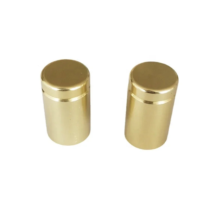 Wholesale Dia13x19 Wall Mounted Standoffs Champagne Golden Aluminum Sign Fittings for Quick Wall Sign Fastening