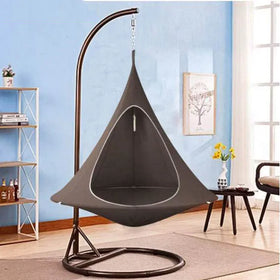 78.74-Inch Height Space-Saving Steel Hammock Stand Wide Base Stylish Swing Egg Chair for Camping Hiking 150x200cm 300 Lbs