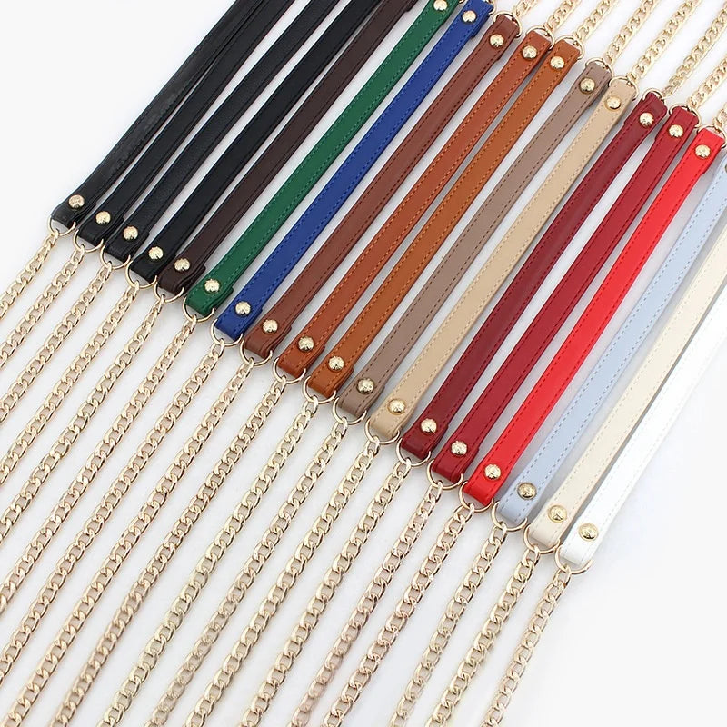 Fashion New 120cm Wholesale Metal Chunky Sell Shoulder Lobsster Clasp Leather Chain Purse Strap for Woman Bag Purse