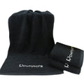 100% Cotton Luxury Bath Towel Private Label Black Face Towels with Embroidered Custom Logo for Barbershop Beauty Hotel Spa Salon