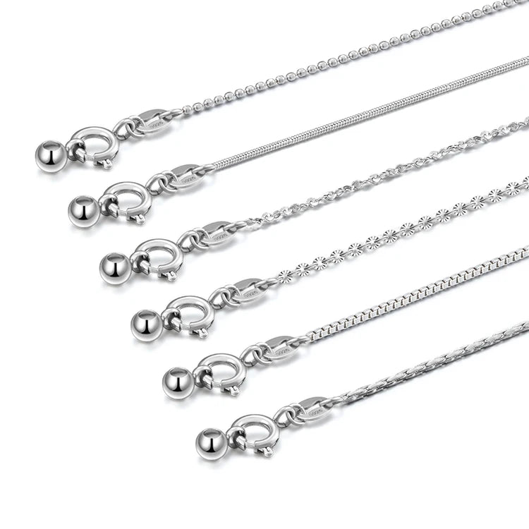 Wholesale Thin Snake Bone Chain Box Ball Chain Men  Silver Stainless Steel Jewelry Necklace Chains