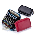 Women's Small Rfid Credit Card Holder Wallet Genuine Leather pink Small Card Holder Zipper Competitive Price Wallet Card Holder