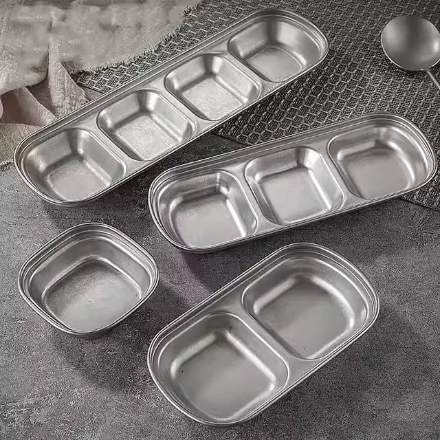 Vintage Japanese Style Stainless Steel 304 Hot Pot Seasoning Sauce Dish for Restaurant Retro Silver Flavor Dish Old Dipping Bowl