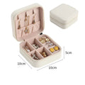 Luxury White Small PU Leather Travel Jewelry Boxes Organizer Storage Case Pouch Custom Logo Fashionable Gift Packaging for Girls