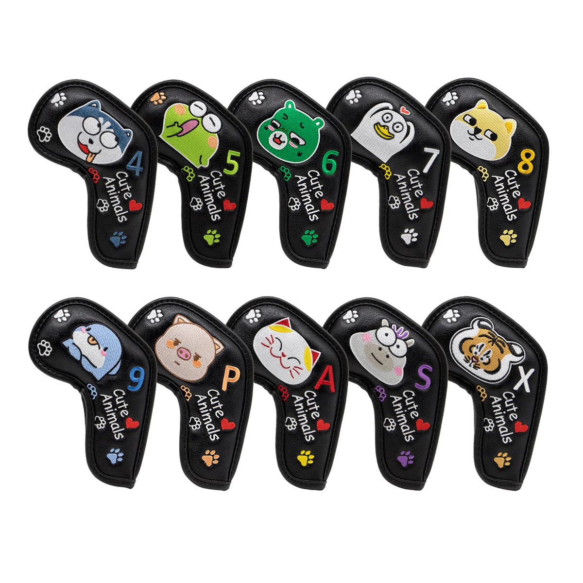 2025 Factory Stock Premium PU Golf Club Protectors Hot Selling Cartoon Animal Iron Head Covers Set Waterproof Golf Accessories