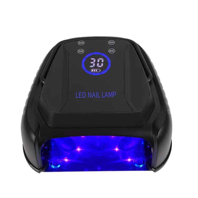 72W Wireless Rechargeable Nail Lamp Black Single Led Nail Light Direct Dryer Equipment with 4 Manicure Art Nail