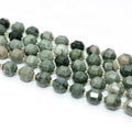 Wholesale 8mm Natural Bucket Shaped Green Stone Loose Gemstone Beads for DIY Jewelry