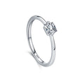 Simple 925 sterling silver fashion square shape women CZ diamond wedding finger ring