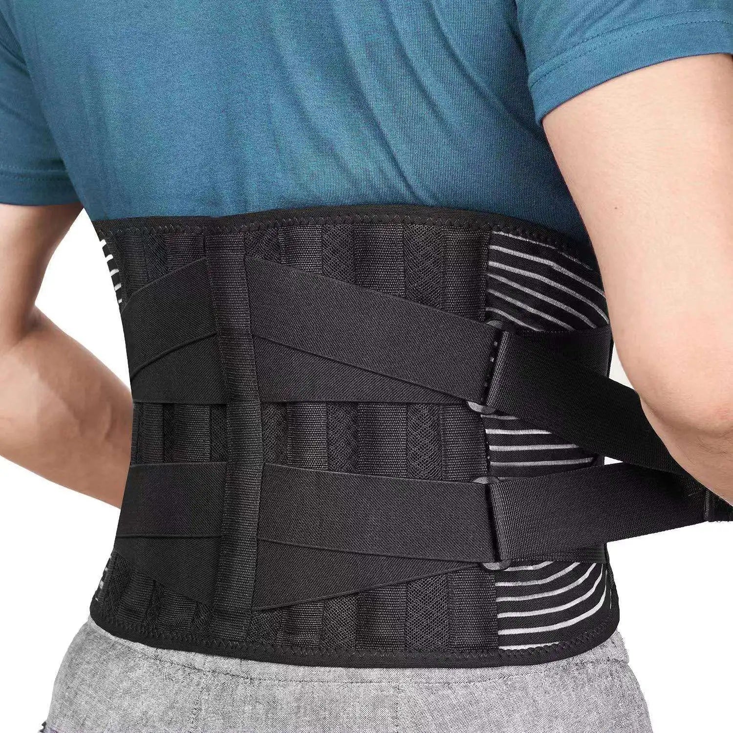 Double Pull Breathable Brace Lumbar Back Belt Function Back Pain Relief Waist Support  Steel Plates Waist Supporting Belt
