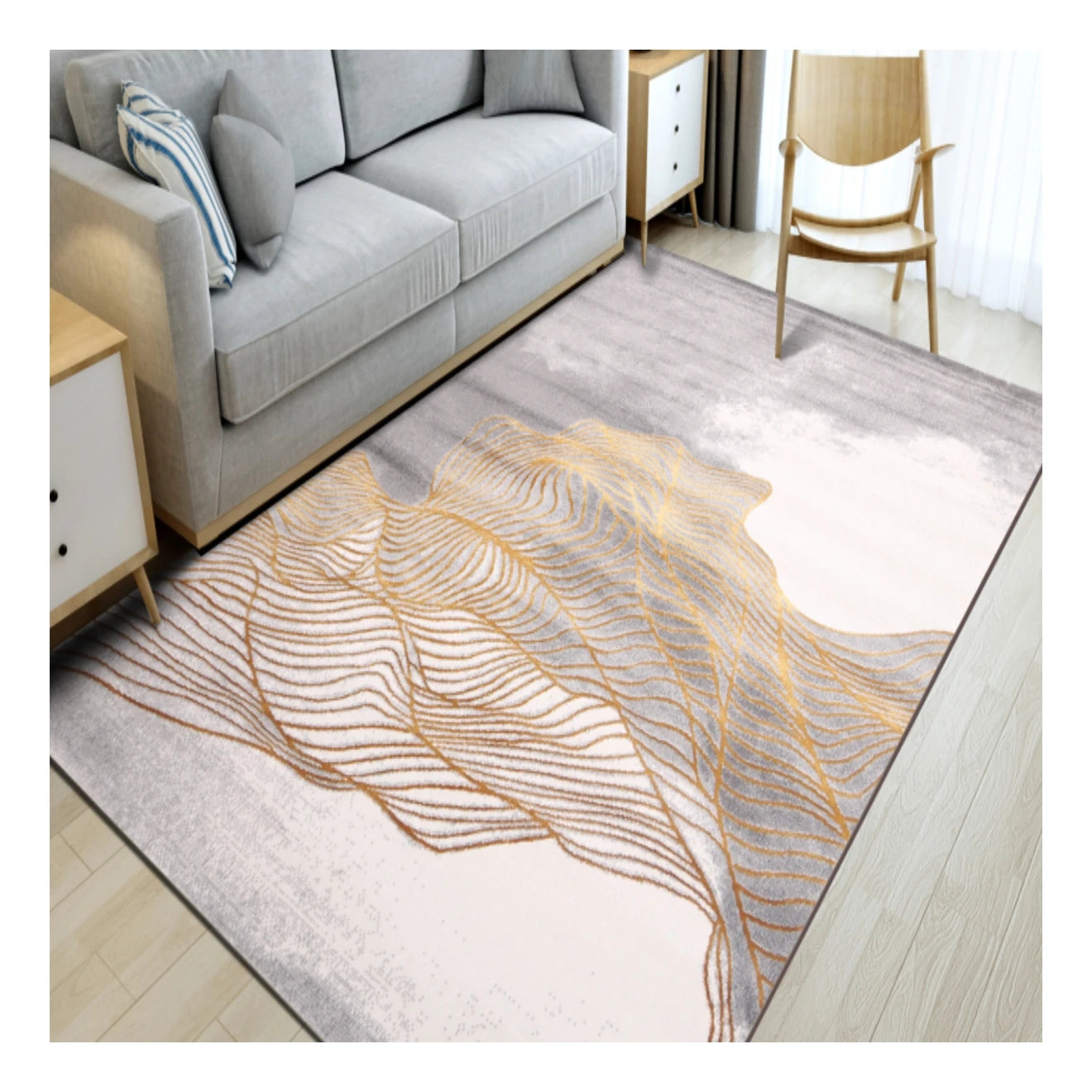 Rectangle Living Room Anti Slip Rugs Polyester Modern Carpets and Rug