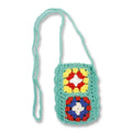 Women Fashion Handmade Random Colors Flower Pattern Crochet Knit Hand Bag Tote Handbag