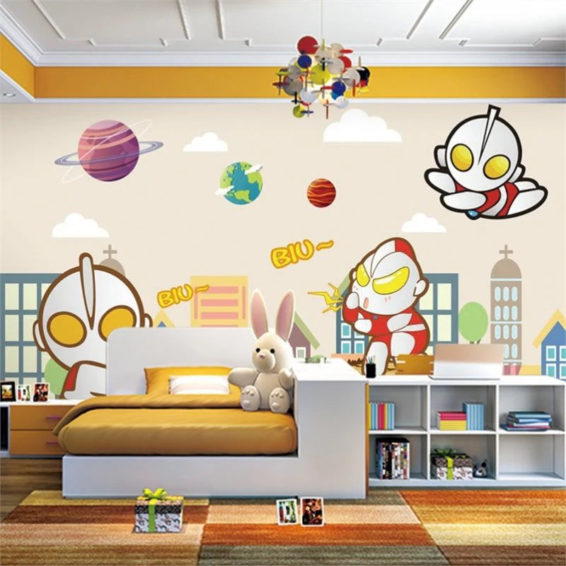 Self-adhesive Children's Kids Room Custom Durable Removable Wall Cartoon Animal Fox Deer Kids Decals Wallpaper